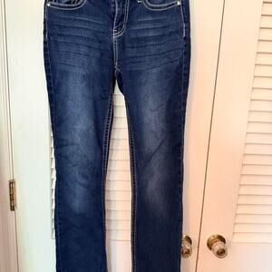 Dark wash soundgirl bootcut jeans detail pockets